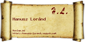 Hanusz Loránd névjegykártya