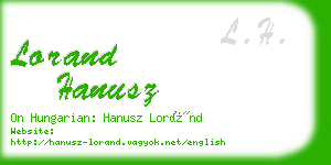 lorand hanusz business card